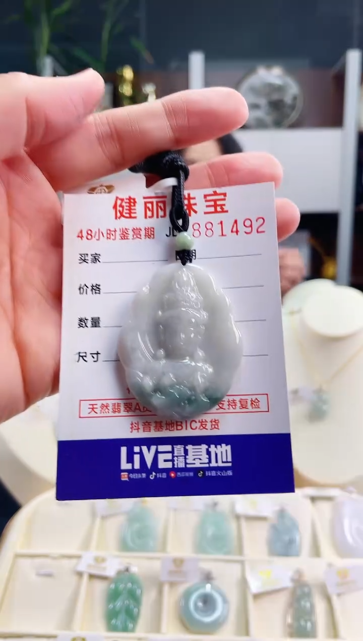 【闪购商品】翡翠颈饰未镶嵌天然缅甸翡翠 观音(一物一证)