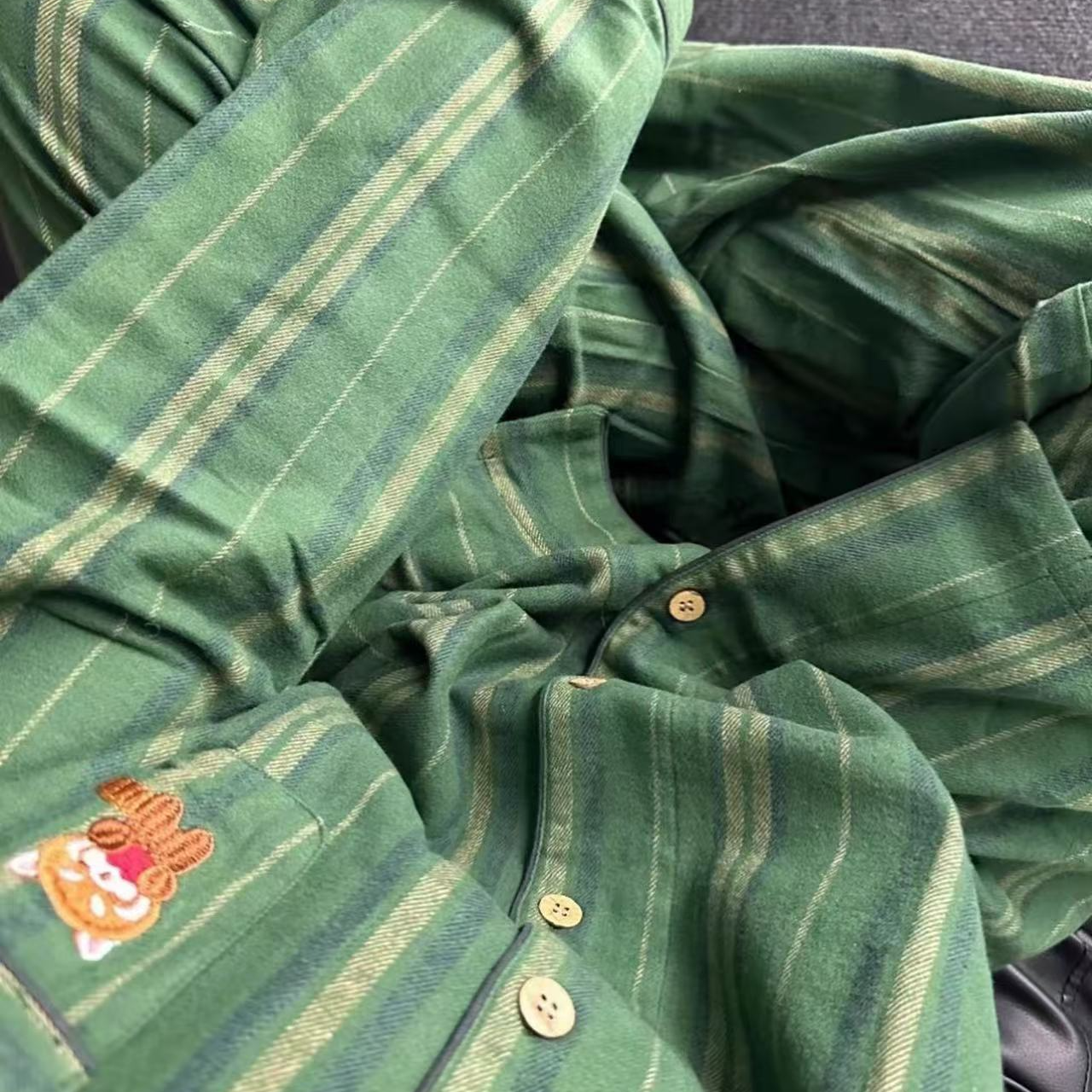 纯棉磨毛睡衣居家服春秋冬季新款长袖套装