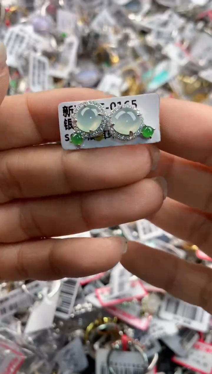 银S925镶嵌戒指翡翠999---7