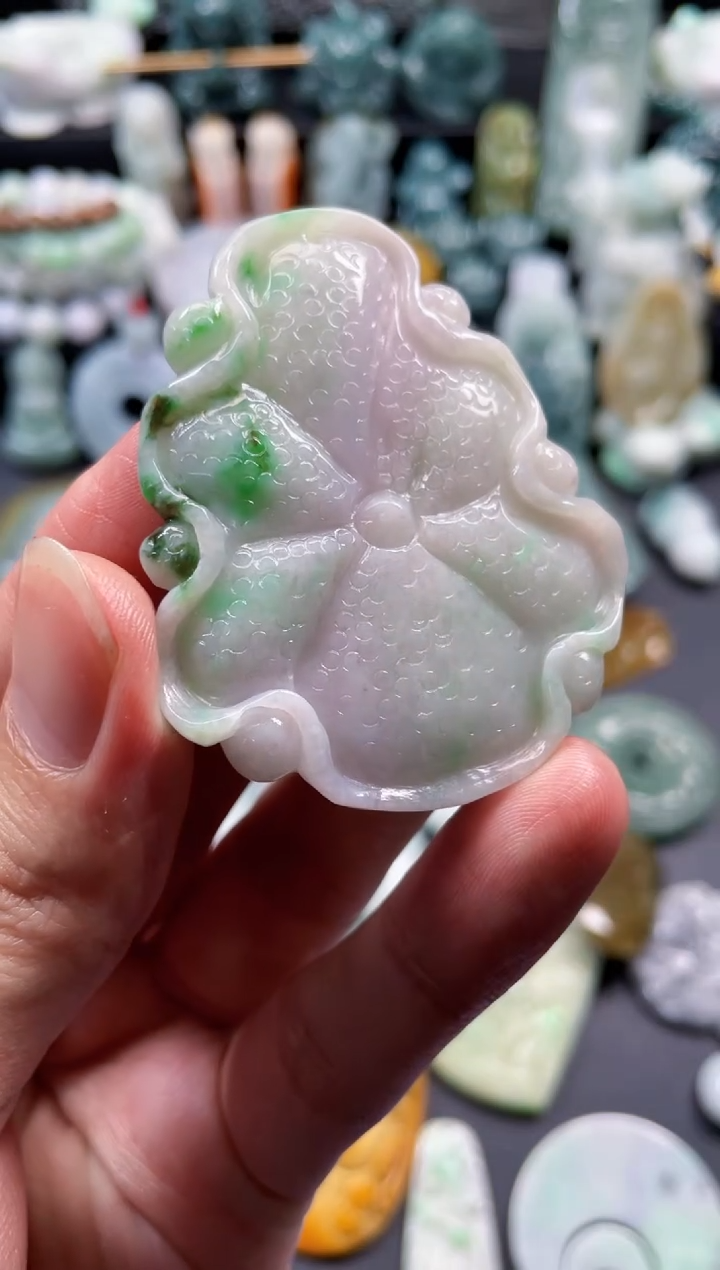 颈饰未镶嵌翡翠21  天然翡翠a货  荷花