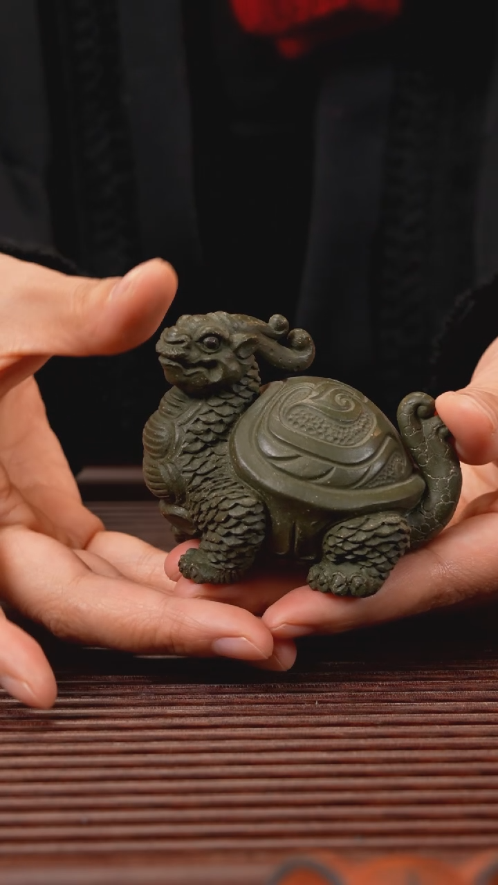 【闪购商品】紫砂茶宠绿泥龙龟
