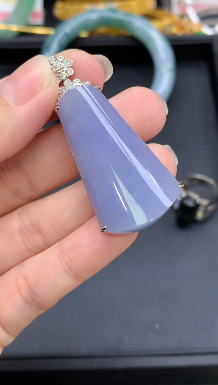 颈饰18K金镶嵌翡翠497-中国好珍宝