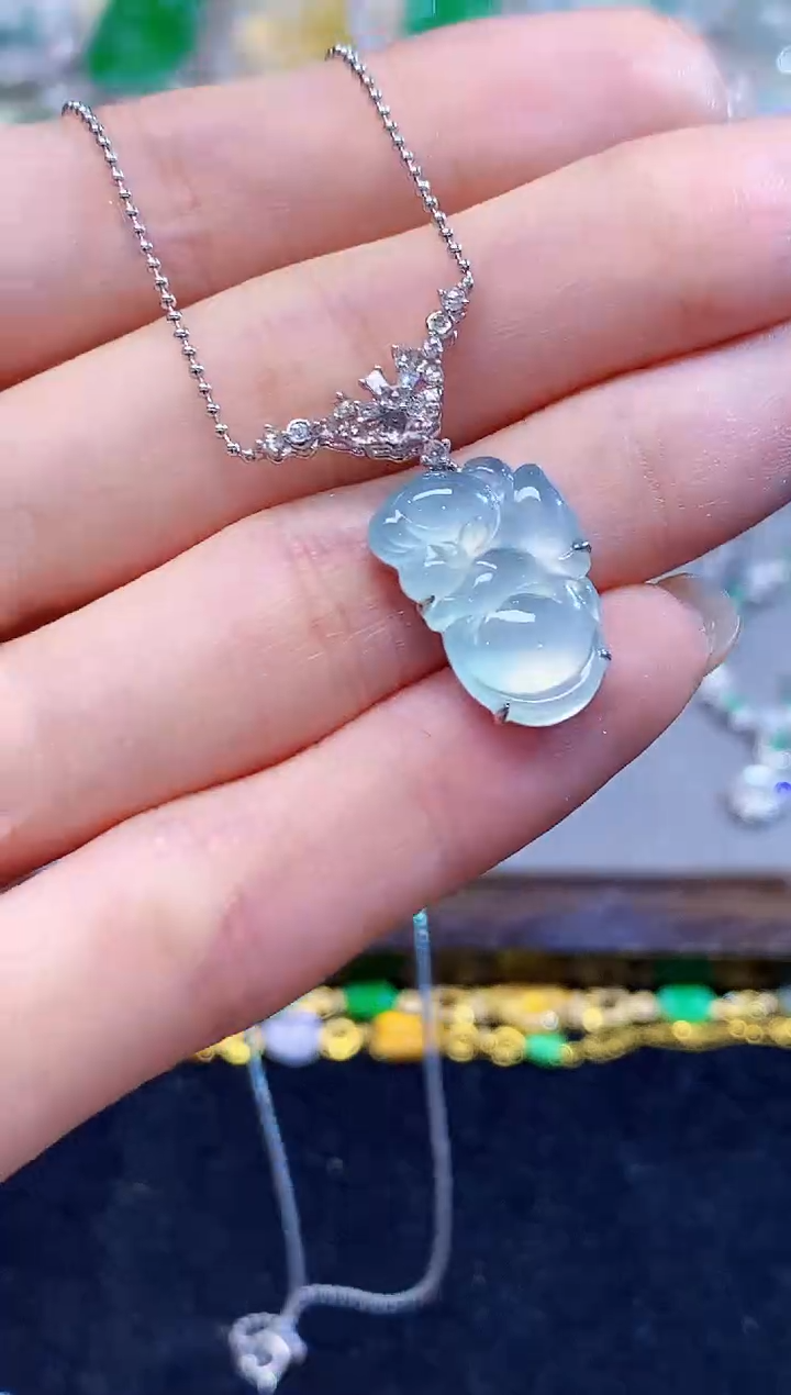 套链18K金镶嵌翡翠多样性发其一