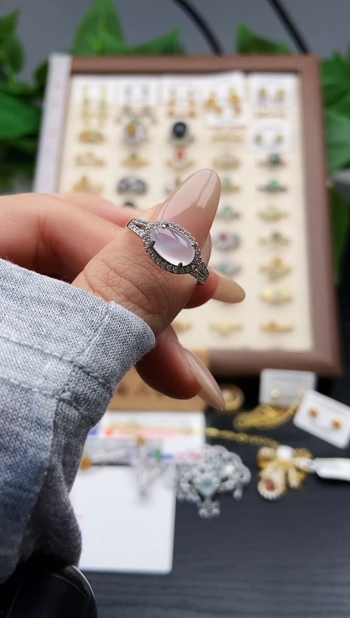 银S925镶嵌戒指翡翠12