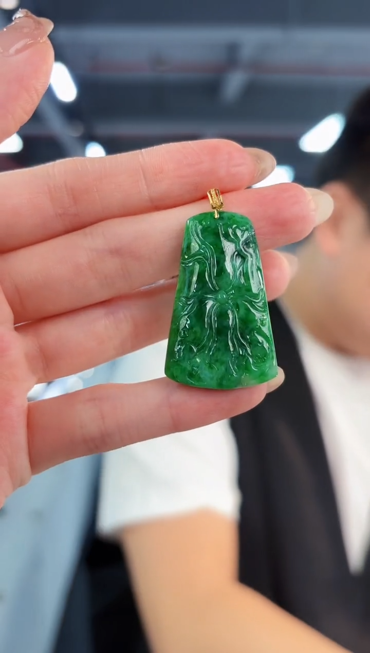 【闪购商品】翡翠颈饰18K金镶嵌缅料A货/支持复检/一件