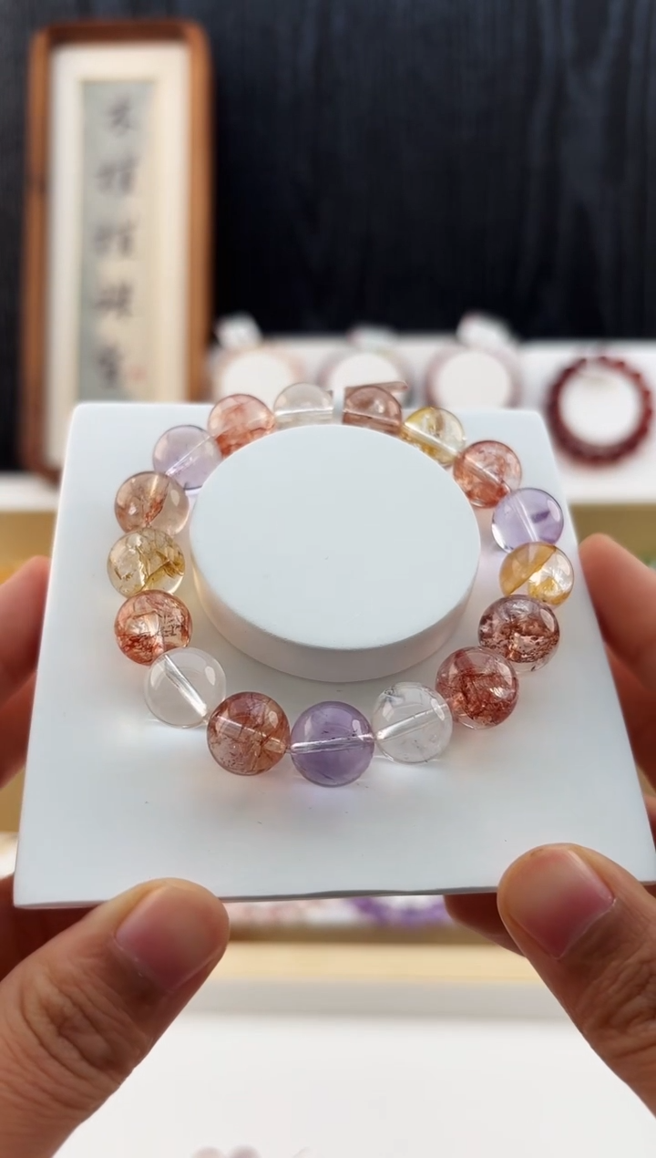 未镶嵌手串水晶MJJXL4411彩闪灵手串约12多样性发一