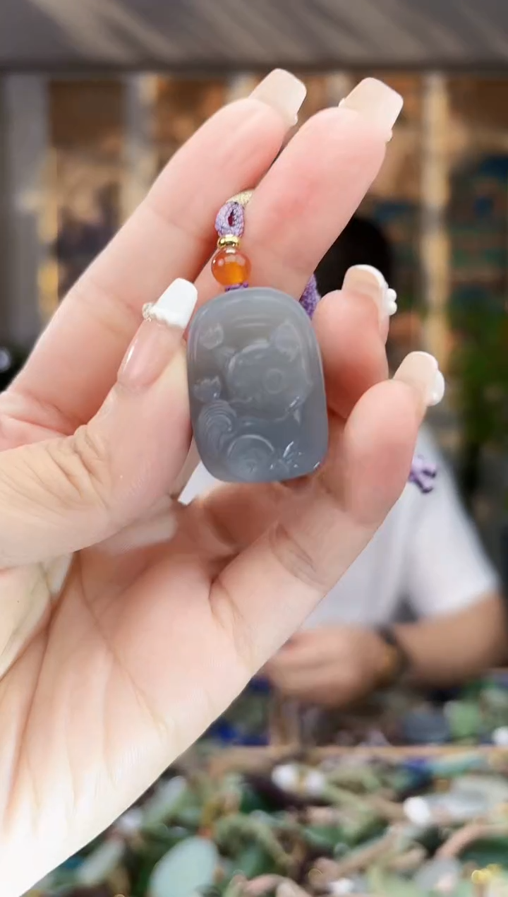 和田玉未镶嵌挂件拍一发一