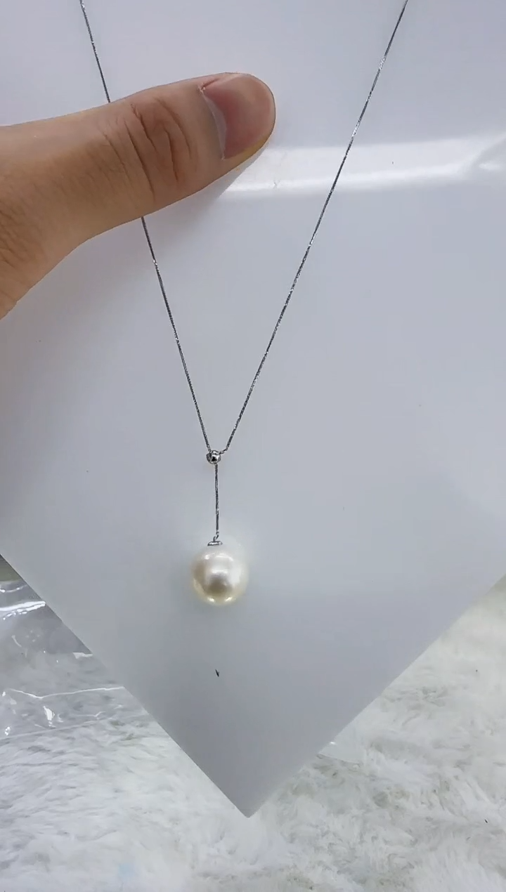 18K金镶嵌海水珍珠DA海水澳白Y链12-13  e115