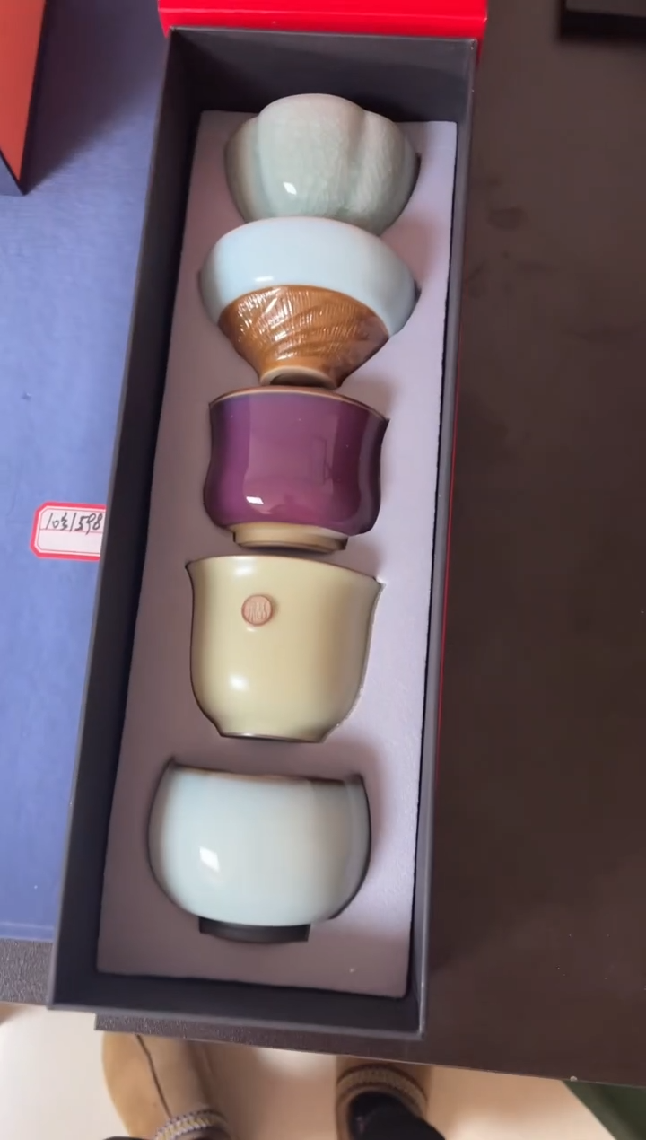 【闪购商品】杯5个颜色瓷圆形一套