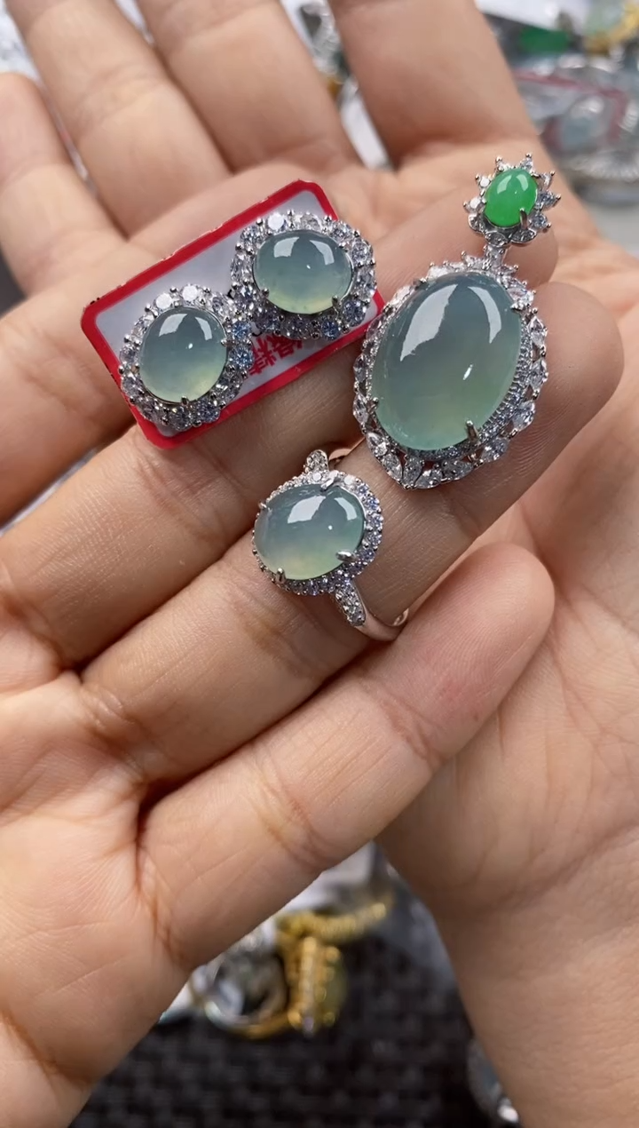 银S925镶嵌戒指翡翠8888----2