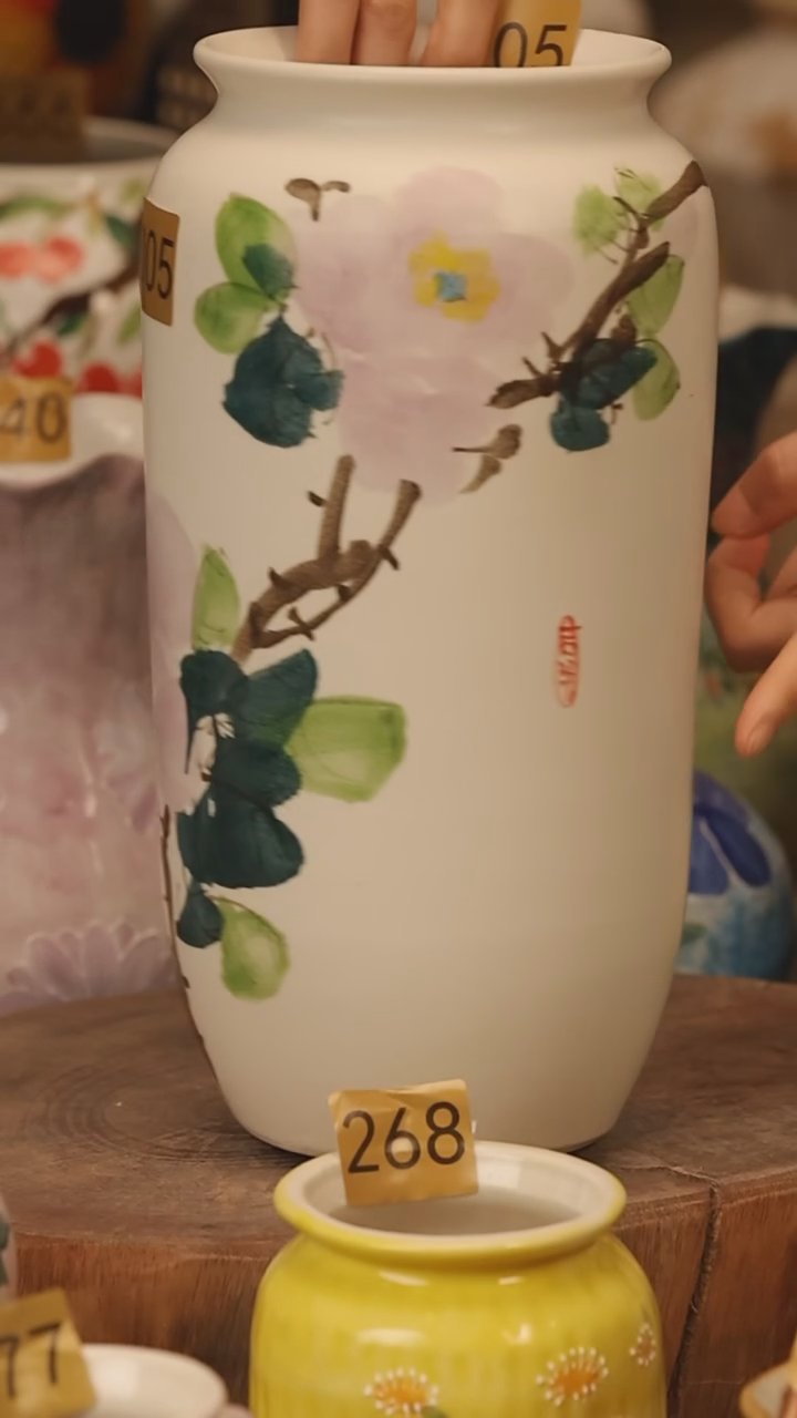 陶瓷景德镇设计师手作花器摆件侘寂风@M005@