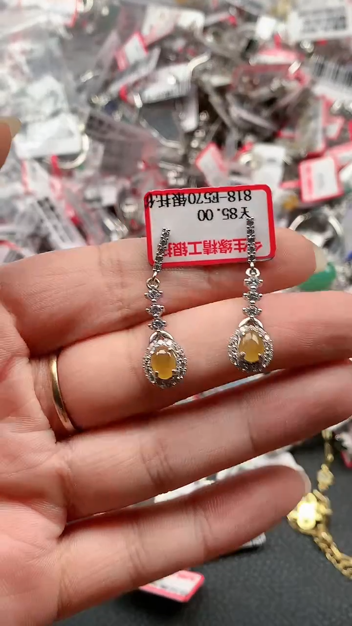银S925镶嵌戒指翡翠天然A货缅甸翡翠
