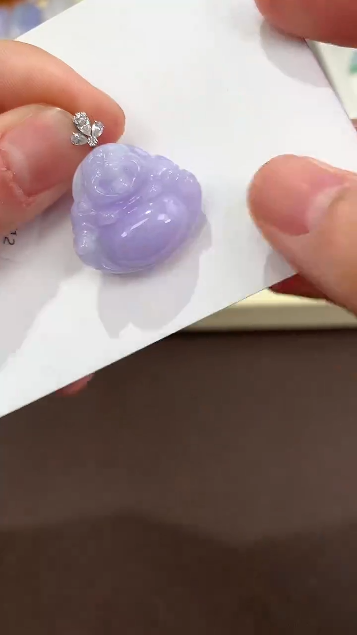 颈饰18K金镶嵌翡翠天然缅甸a货翡翠(多样性发其一