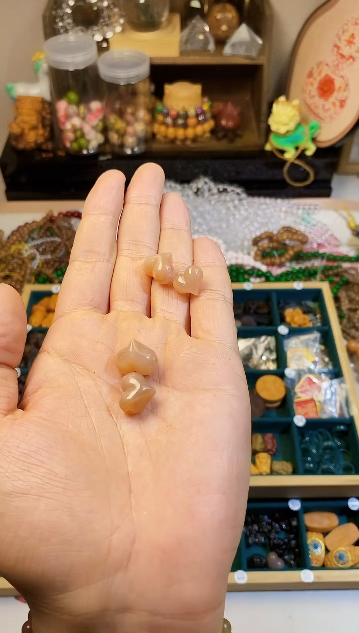 玛瑙/玉髓手链合金太阳石桃心拍1发2