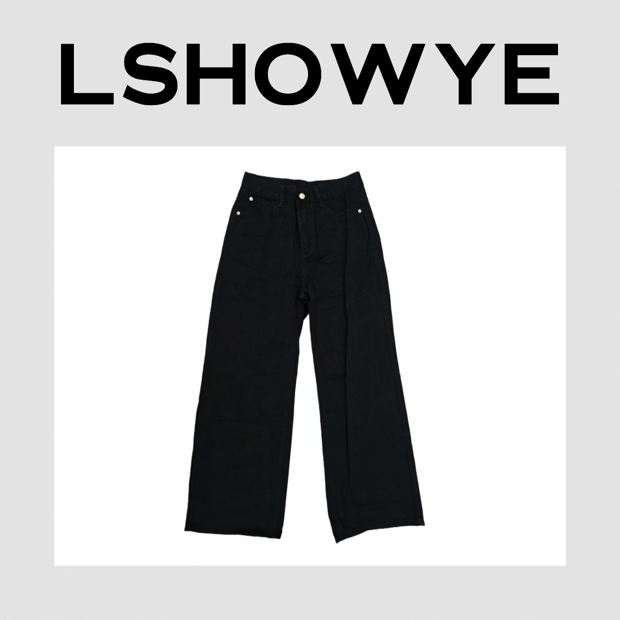 LSHOWYE｜刺绣牛仔直简裤 C-25128