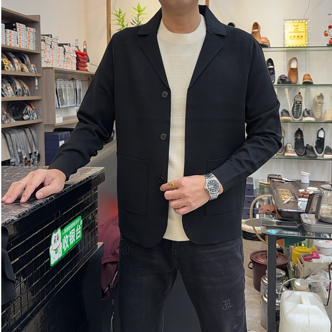 【大公道实体】新款冬季时尚休闲百搭男士绵羊毛翻领西装外套