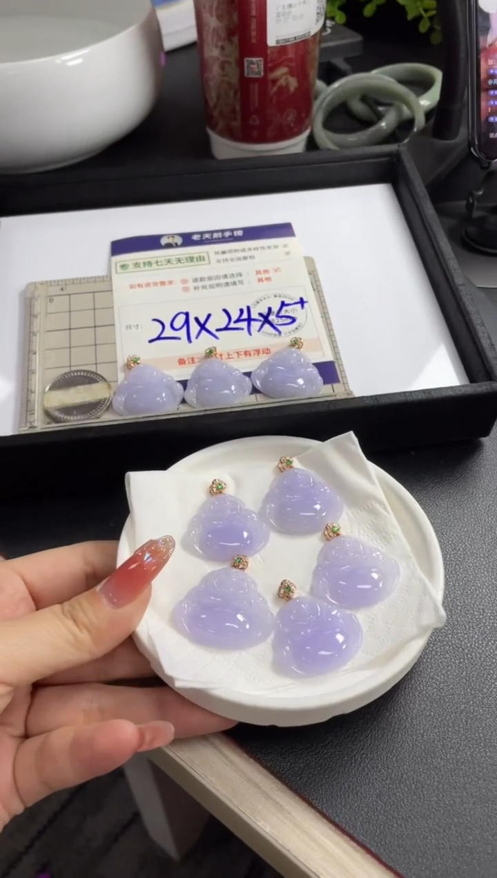 【闪购商品】翡翠挂件18K金镶嵌佛公FL28配绳/多样性发其一CPZB