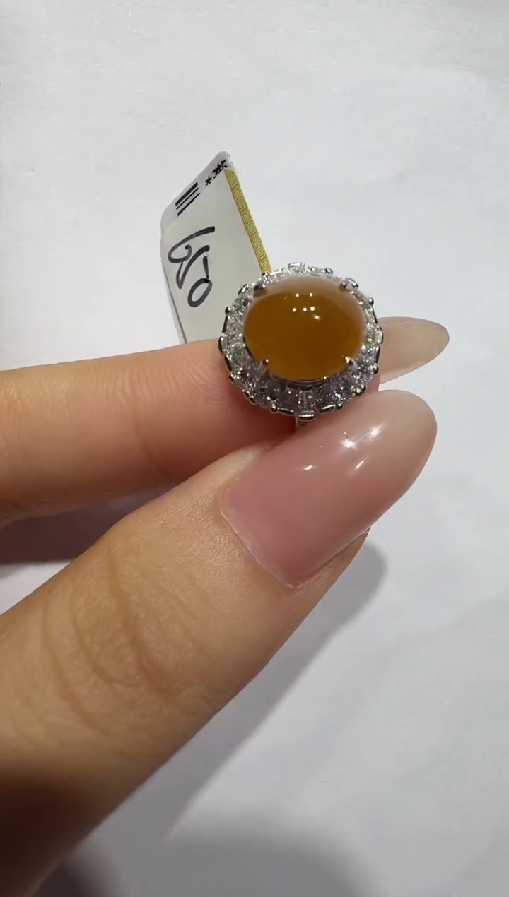 银S925镶嵌戒指翡翠芊****u925银镶翡翠戒指镶嵌