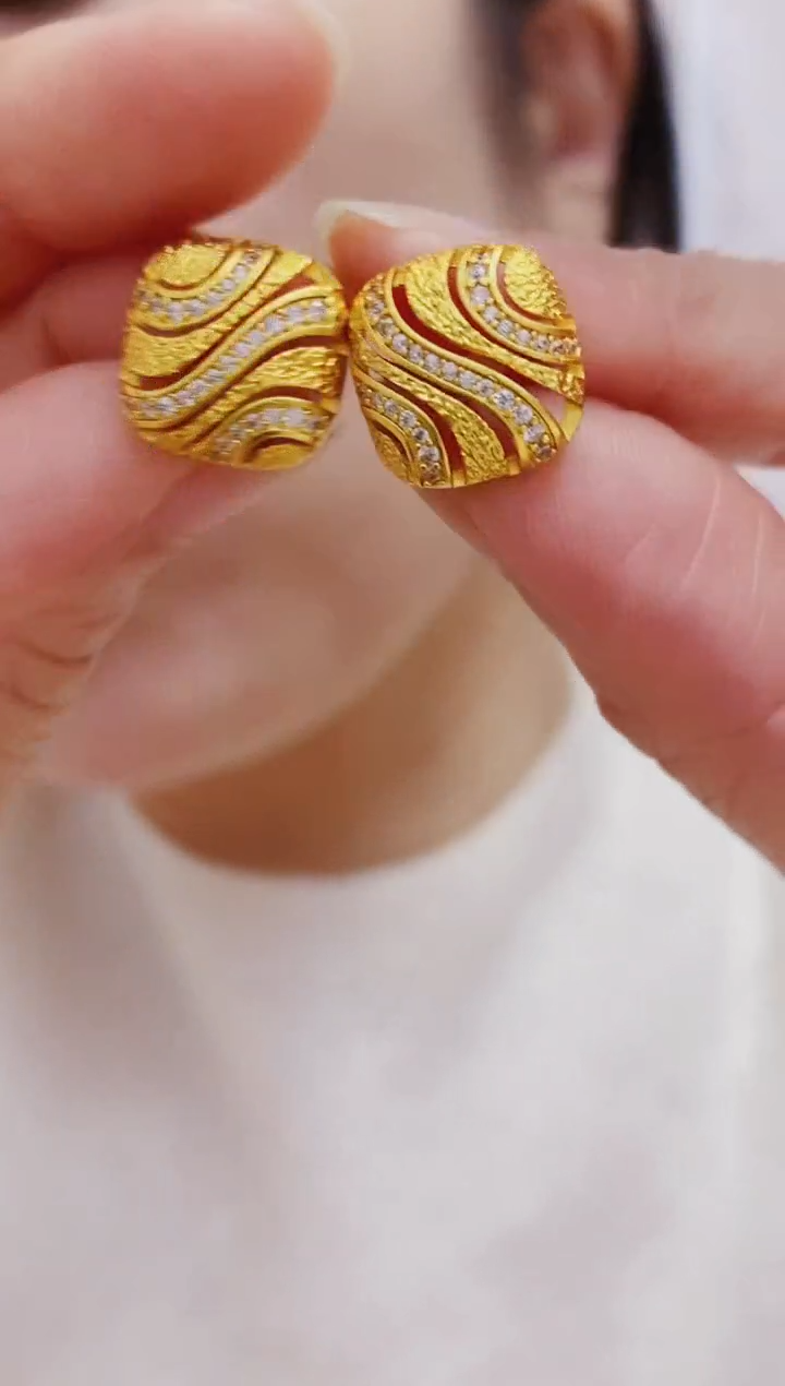 合金无060方块耳钉