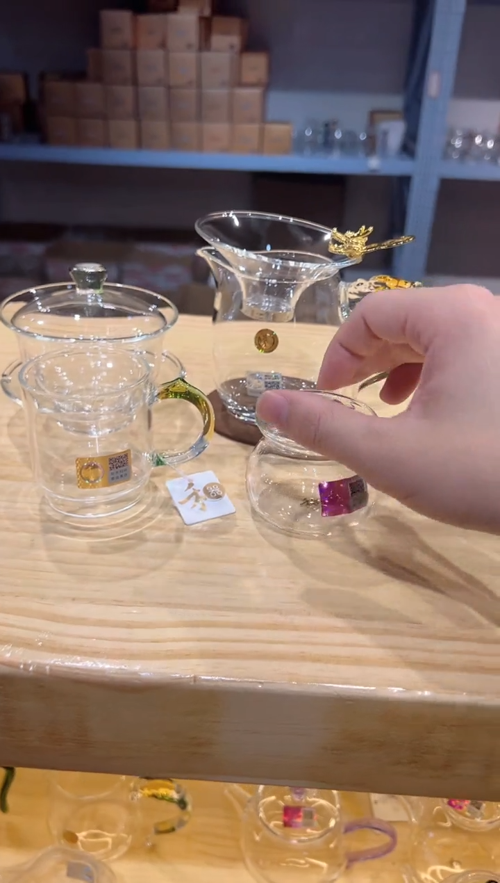 禾器-沁莲盖碗-迷翠+隆宇茶海-迷翠+金龙滤网++