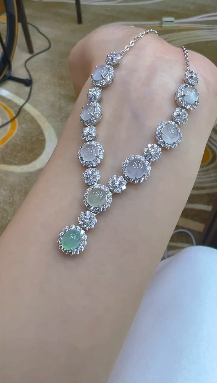 套链银S925镶嵌翡翠多样性团购发一件