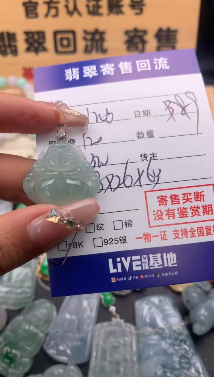 【闪购商品】翡翠颈饰18K金镶嵌10126026