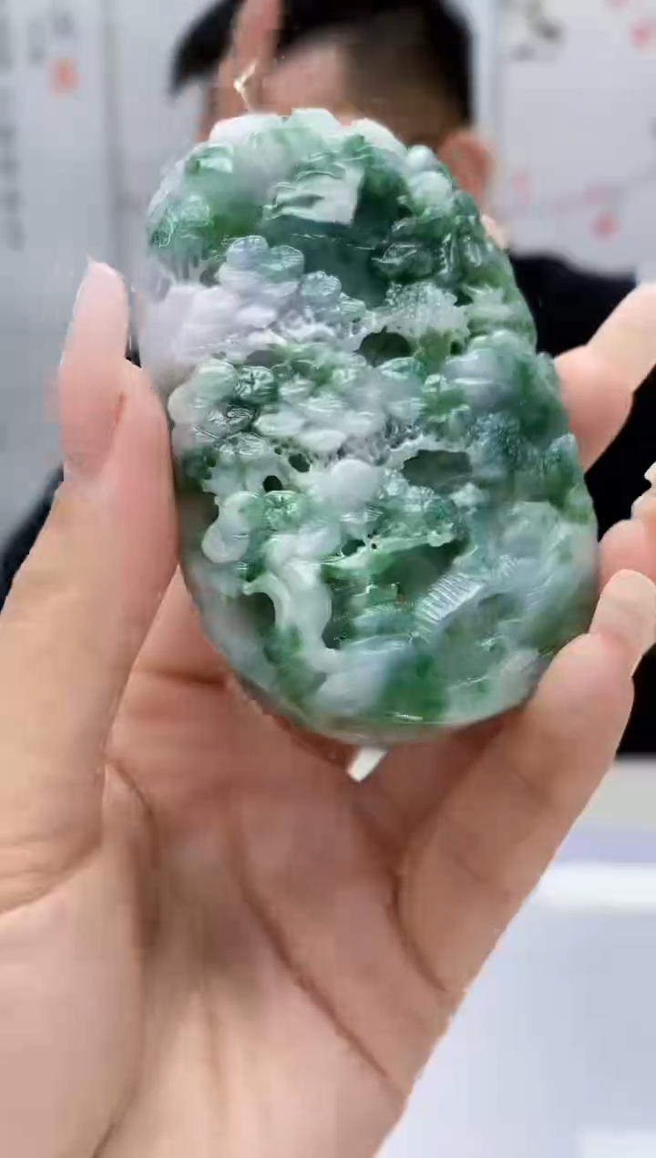 【闪购商品】定制翡翠未镶嵌5152lr-毛货挂件117