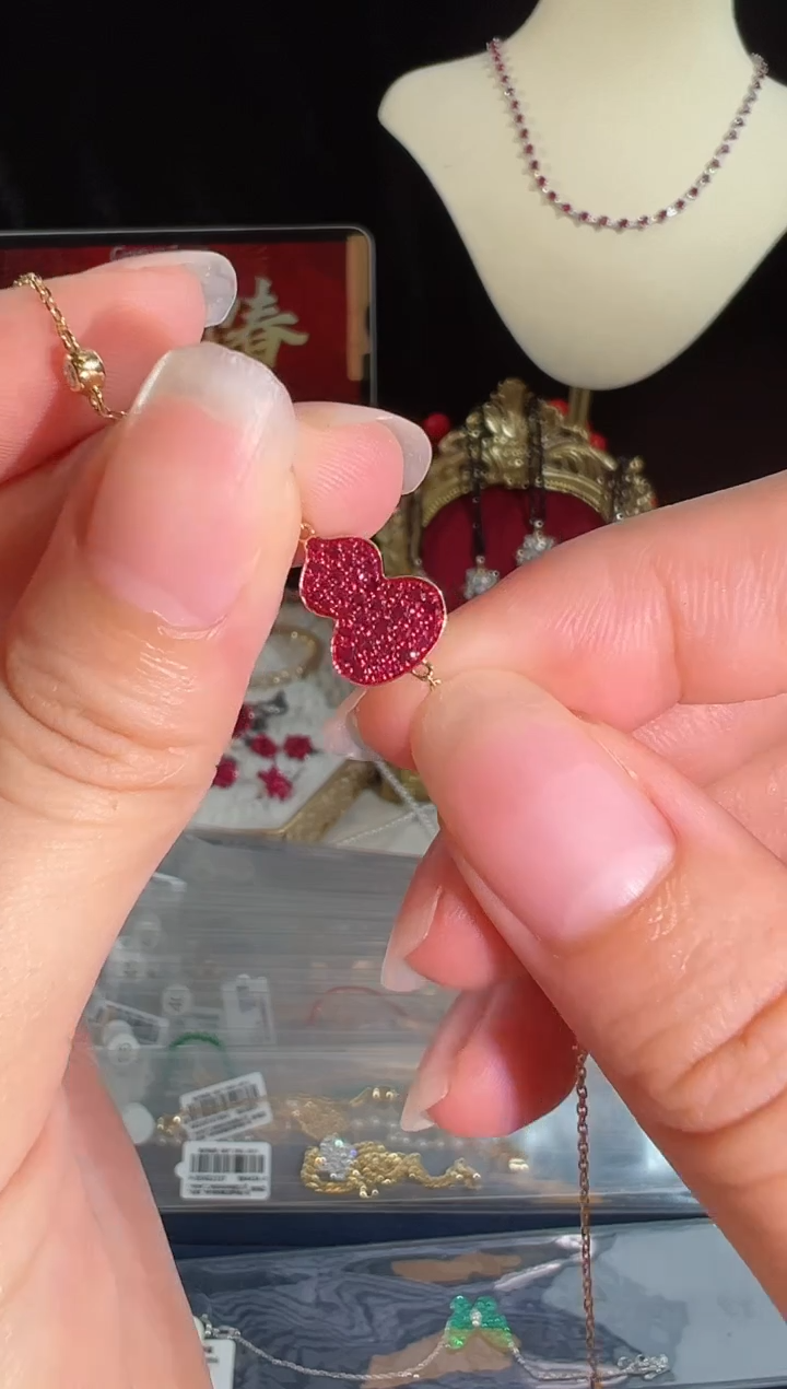 【闪购商品】红宝石手链18K金镶嵌BB3926#-Y+R#115