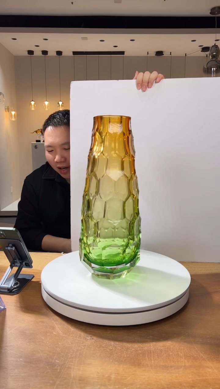 【闪购商品】茶宠巴比特美学 渐变高款冷磨花器