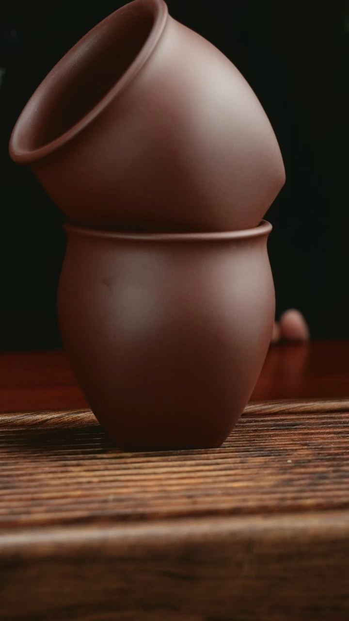 【闪购商品】紫砂茶杯紫泥天圆地方