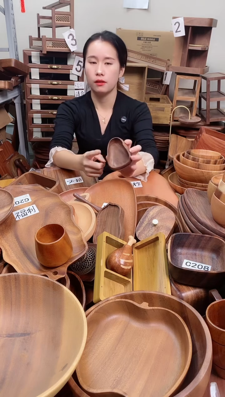 木  北美黑胡桃木小圆瓜茶则   