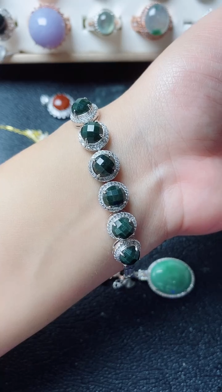 【闪购商品】翡翠戒指银S925镶嵌11111