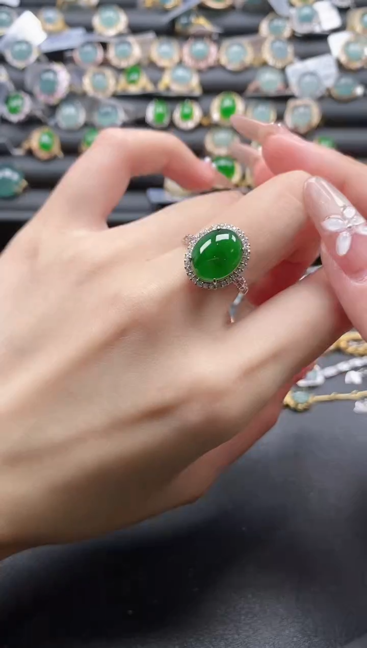 【闪购商品】翡翠戒指银S925镶嵌51511