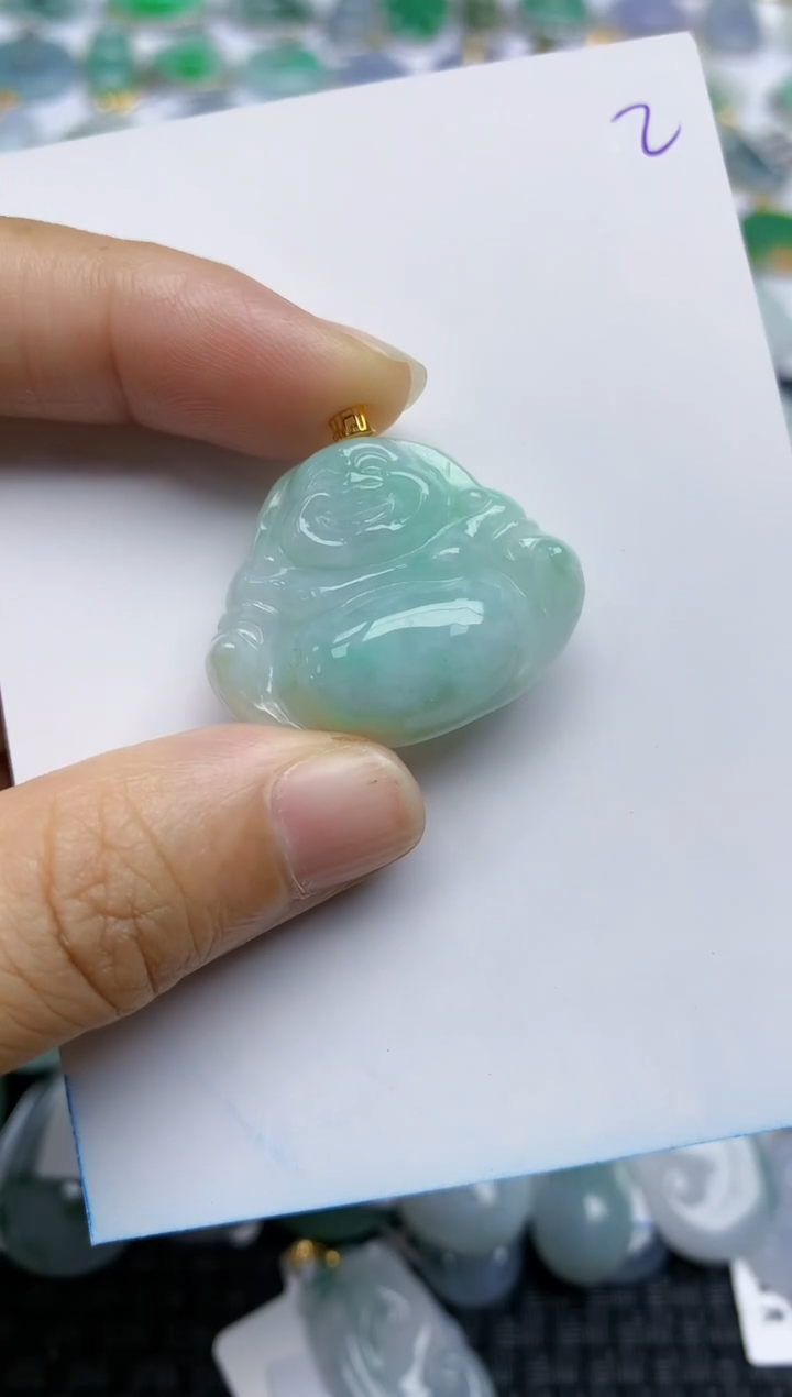 【闪购商品】翡翠挂件18K金镶嵌天然A货翡翠 2