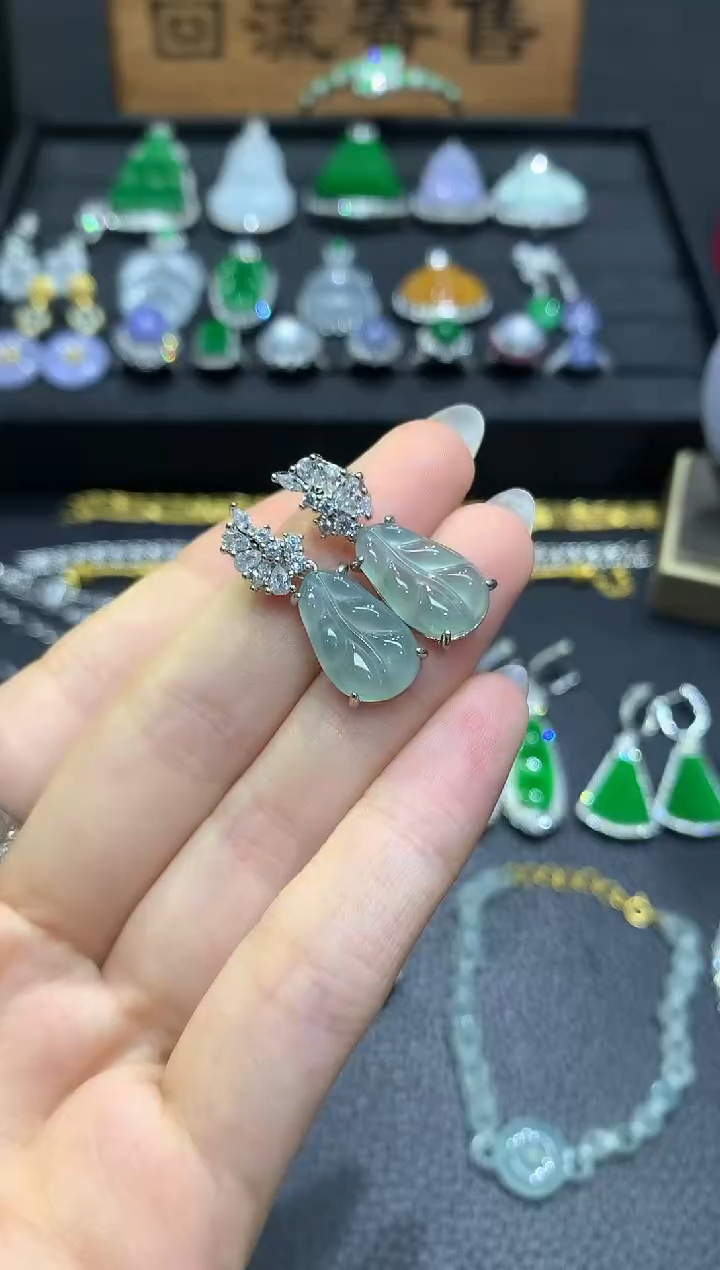 未镶嵌翡翠耳饰5多样性随机发货1件