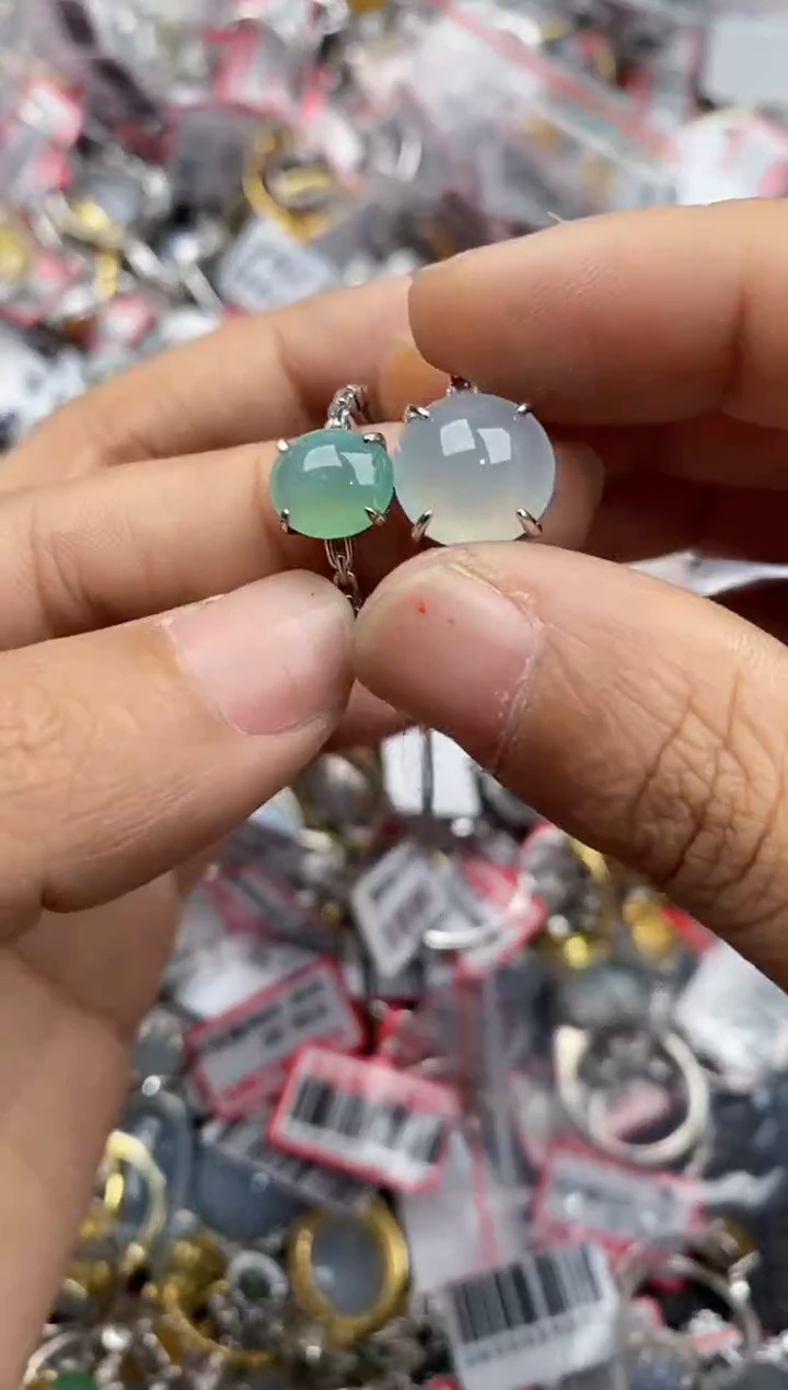 银S925镶嵌戒指翡翠777-----7