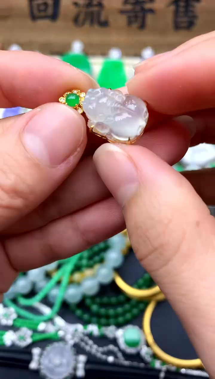 【闪购商品】翡翠颈饰18K金镶嵌308-中国好珍宝