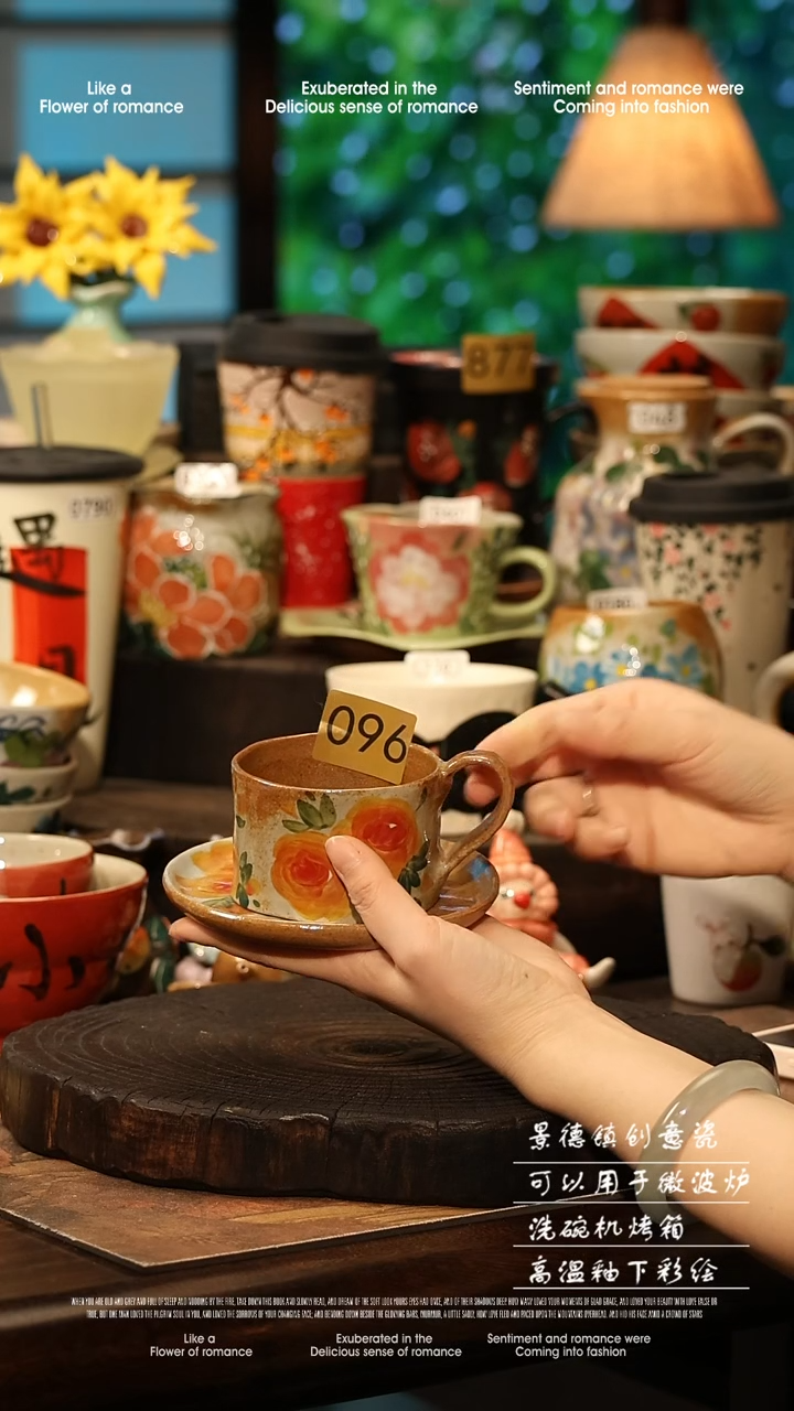 陶瓷景德镇高温釉下彩手工手绘款式