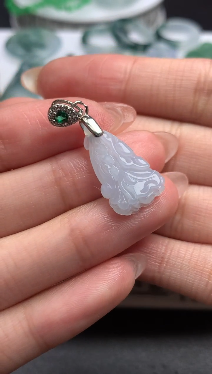 【闪购商品】翡翠吊坠(不含链)银S925镶嵌净货