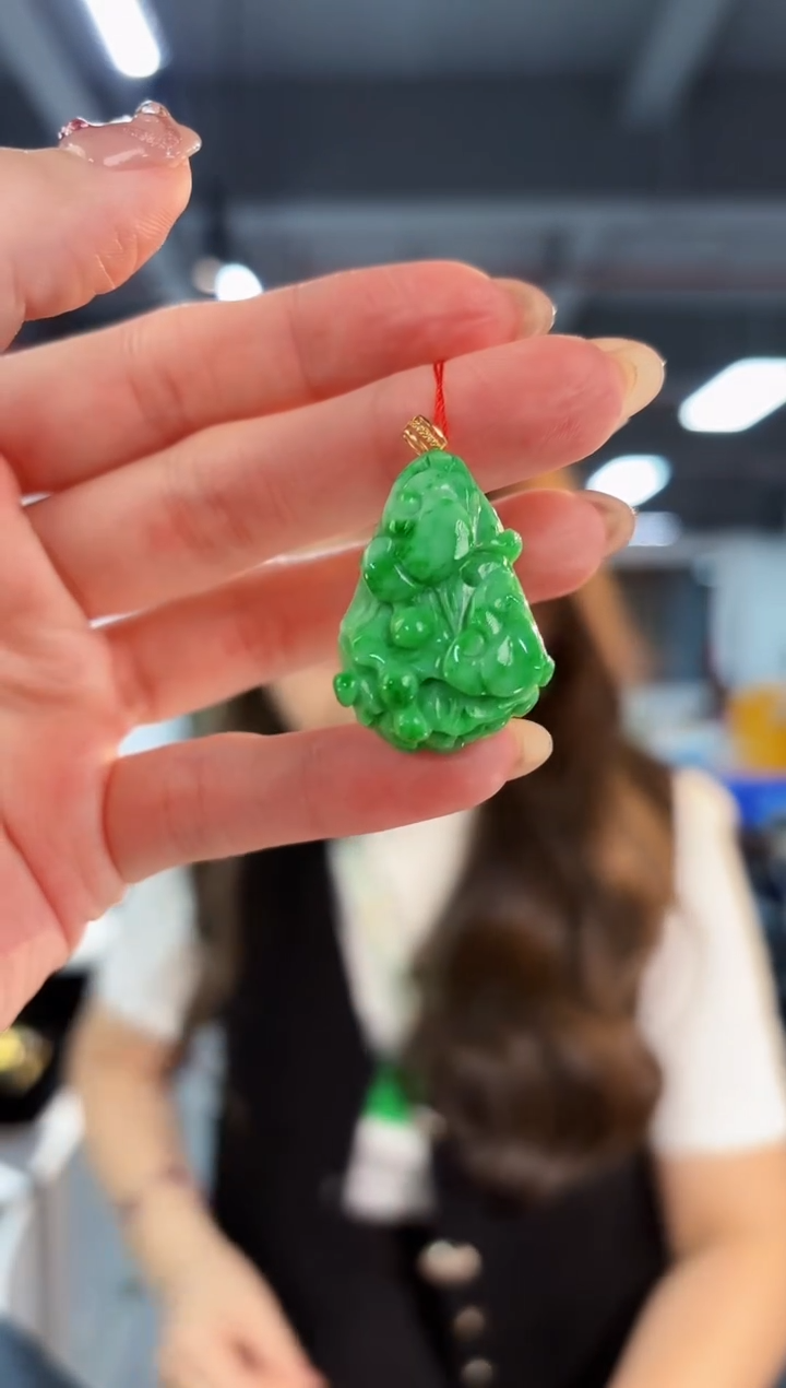 【闪购商品】翡翠颈饰18K金镶嵌缅料A货/支持复检/一件