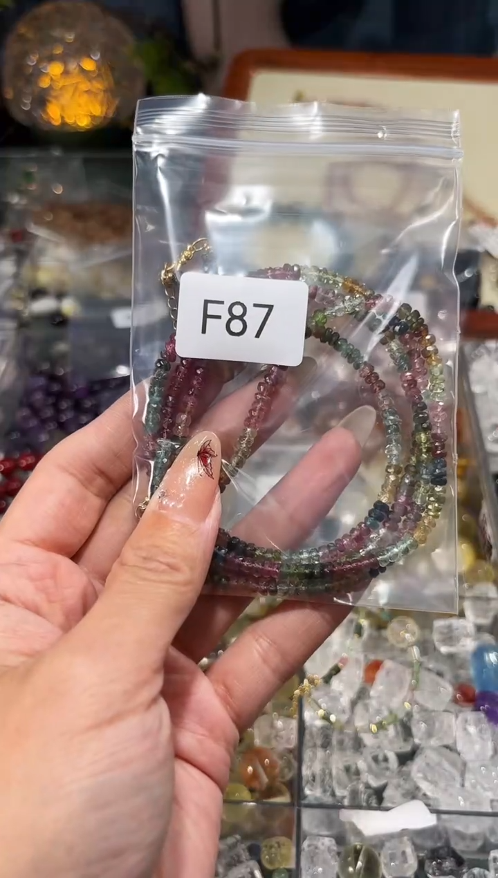 【闪购商品】碧玺手链银S925镶嵌F87高货碧玺项链拍4