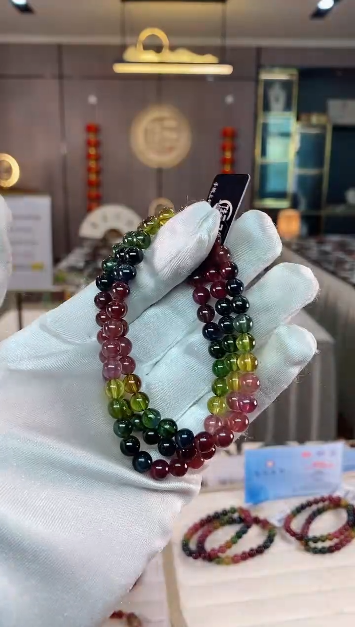 【闪购商品】碧玺三圈手串6mm+未镶嵌（多样性发一条）xion