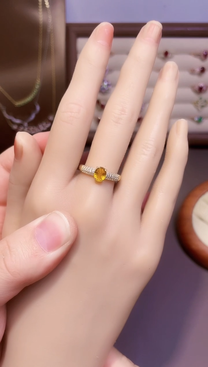 【闪购商品】彩色蓝宝石戒指银S925镶嵌一枚