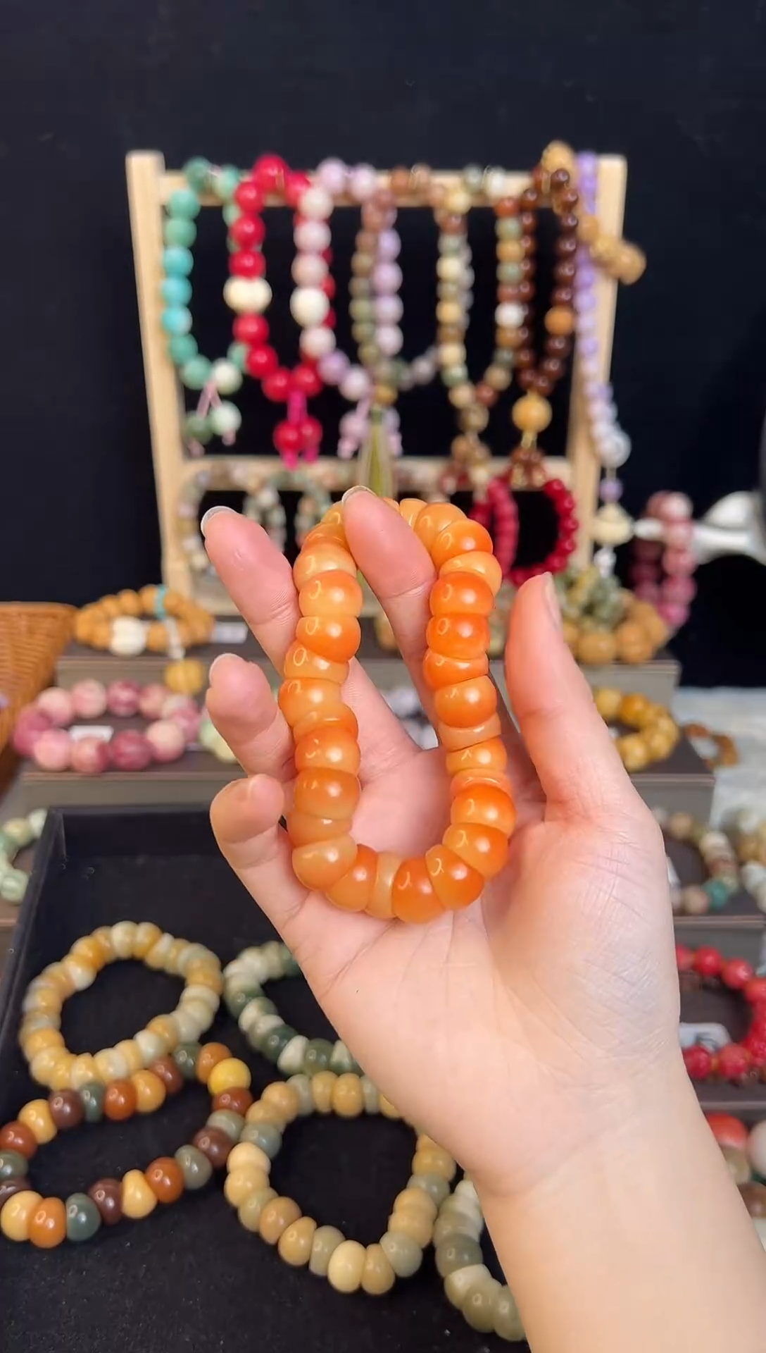 橙色蒜瓣大肠菩提手串