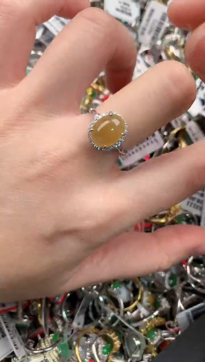 银S925镶嵌戒指翡翠55---2