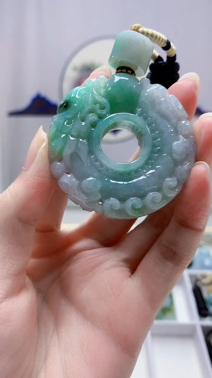 未镶嵌定制翡翠4898zm-毛货挂件扣子82