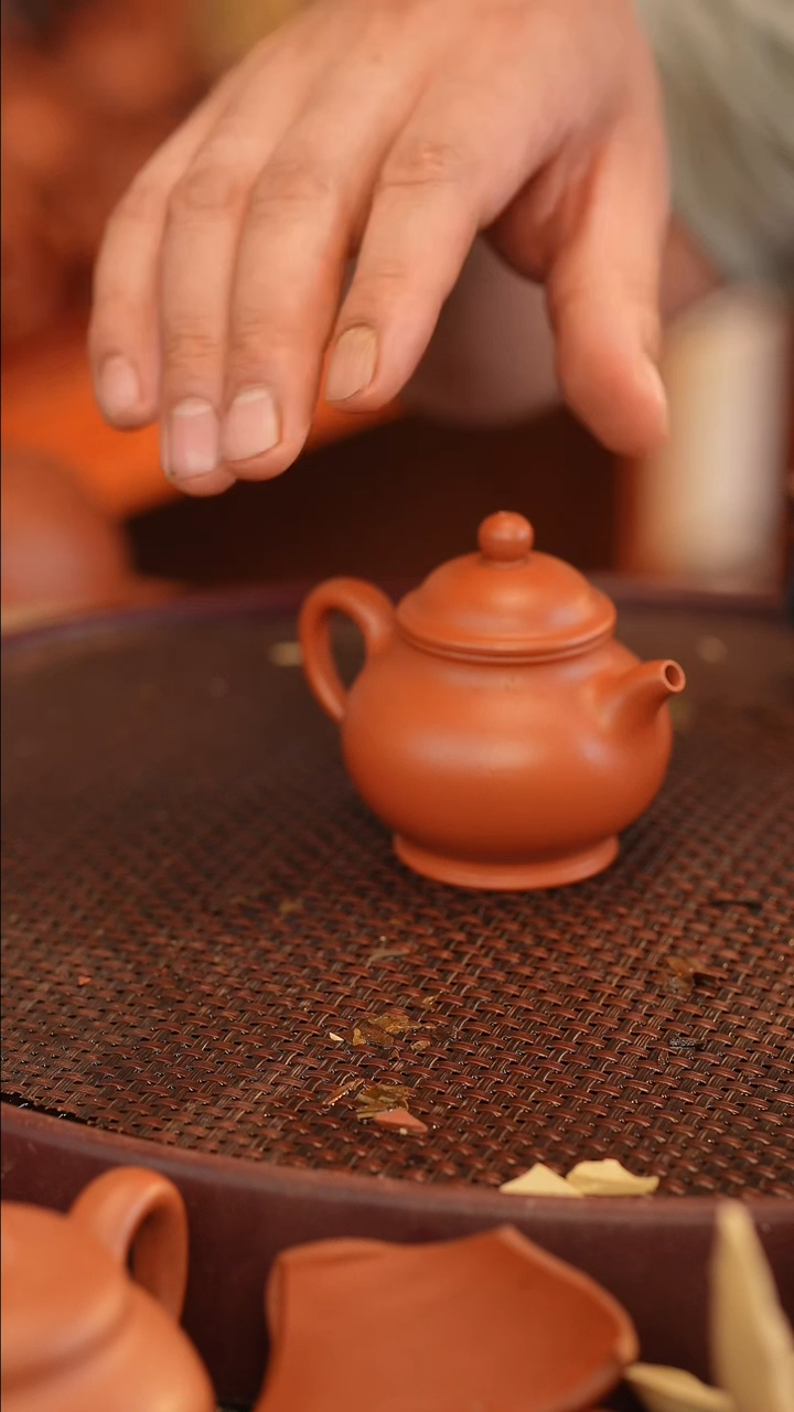 茶壶紫砂潘壶 朱泥 半手工 120cc