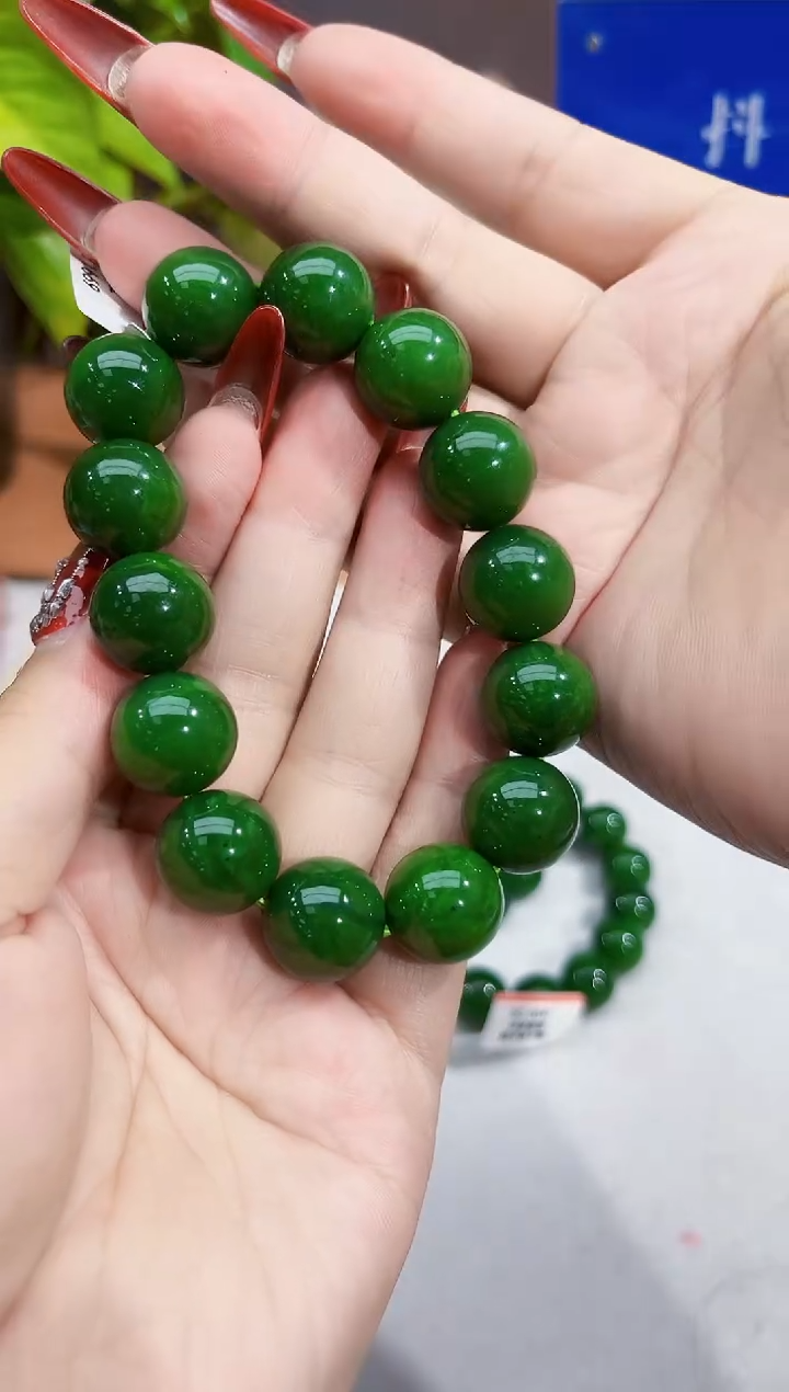 手串未镶嵌和田玉纯天然和田玉新疆玛纳斯琉璃翠16
