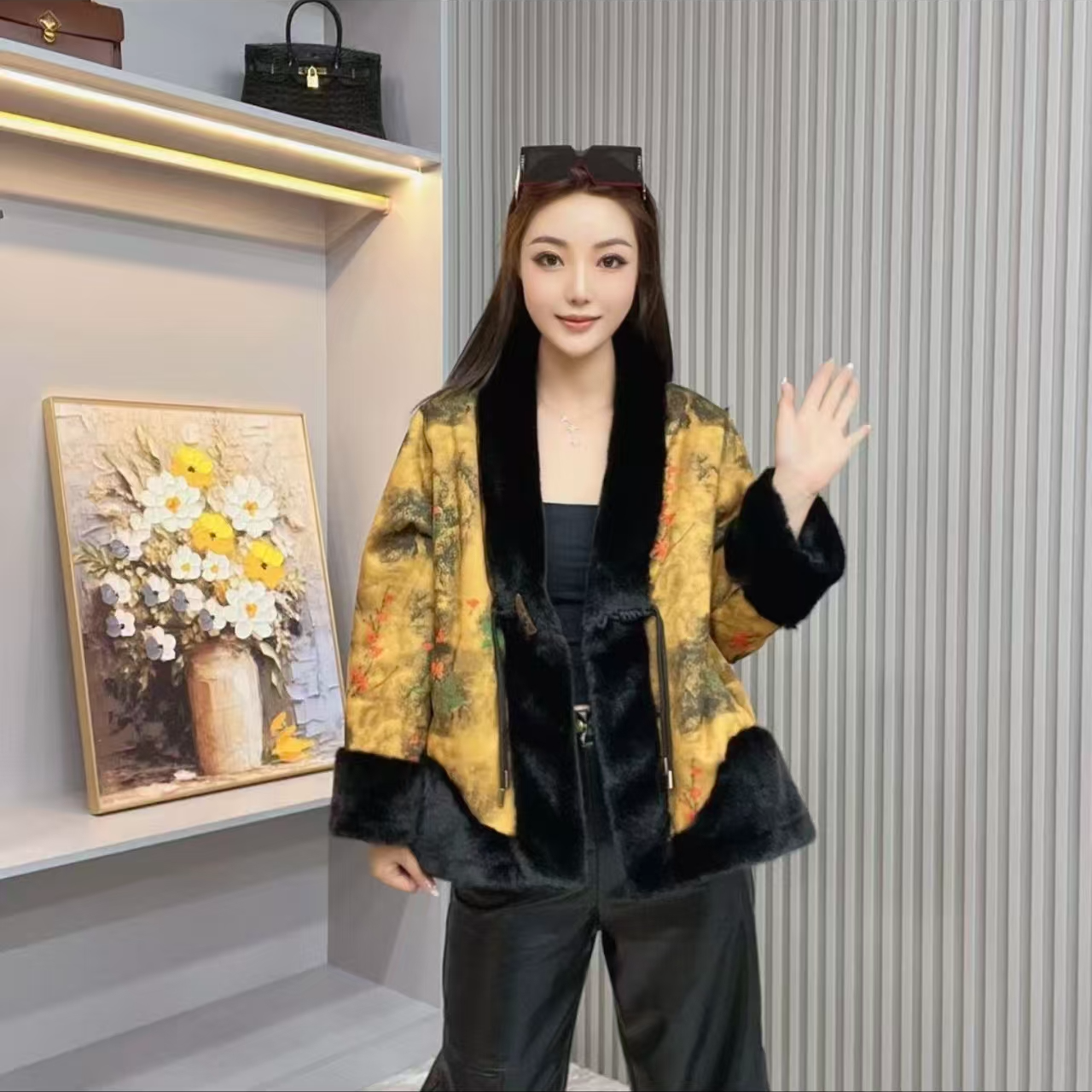 新款女士双面穿雪兰貂外套