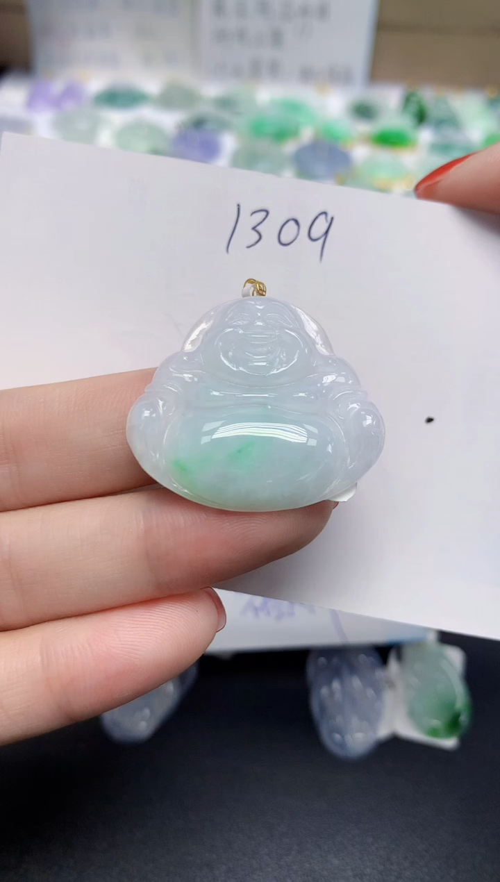 颈饰18K金镶嵌翡翠天然缅甸翡翠A货翡翠百元以上9元证书费自理